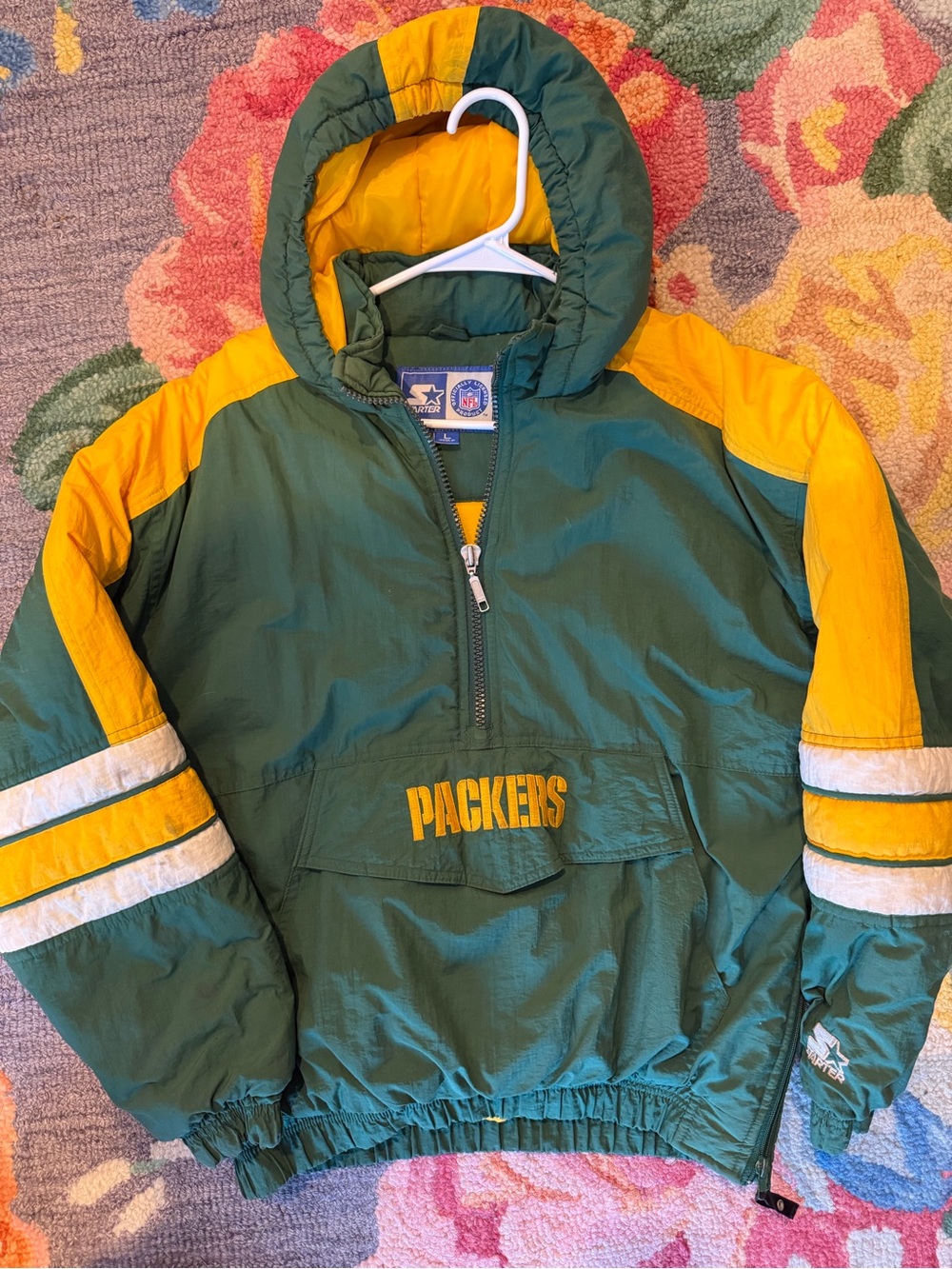 Green & Yellow Packers Kids Pullover Jacket